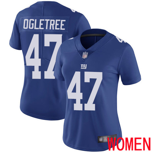 Women New York Giants #47 Alec Ogletree Royal Blue Team Color Vapor Untouchable Limited Player Football NFL Jersey->women nfl jersey->Women Jersey